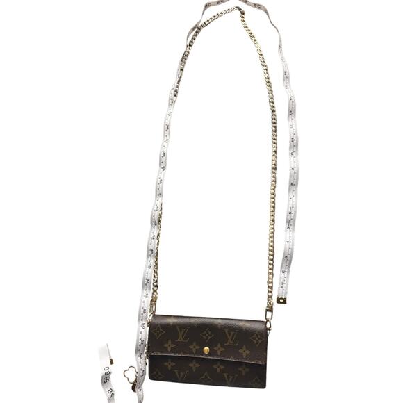 Louis Vuitton Monogram Sarah Wallet on Chain Gold Crossbody Bag Brown 8.5/10 - Picture 13 of 16